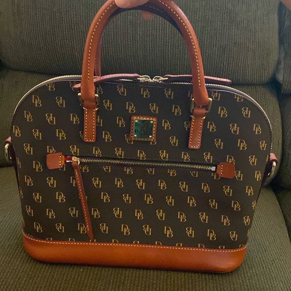 Dooney and Bourke Domed Satchel in Brown Tmrw